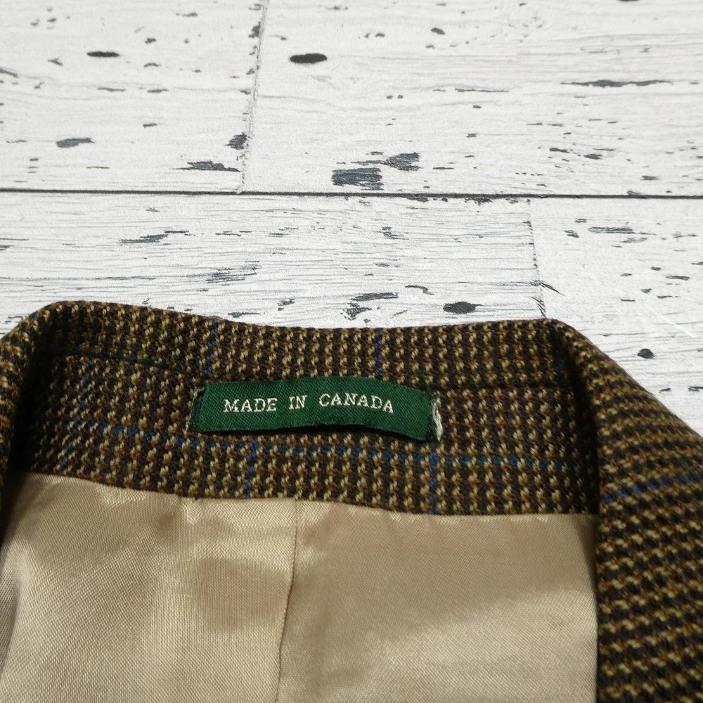 Marshall Field's Blazer Mens 42R Brown Plaid Wool Tweed Sport Coat Jacket Canada